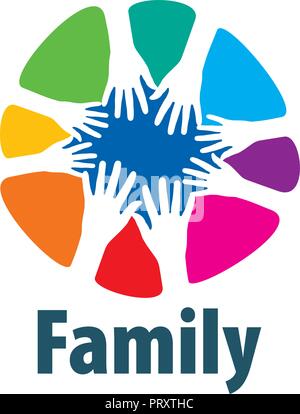 Familie Symbol in Form von Händen. Vector Illustration Stock Vektor