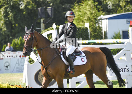 Celebs nehmen an der Hampton Classic Pferdeshow in Bridgehampton Mit: Georgina Bloomberg Wo: Bridgehampton, New York, United States Wenn: 02 Sep 2018: Rob Rich/WENN.com Stockfoto