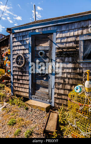 Angeln Shack Bear Skin Hals Wakefield, Massachusetts, USA Stockfoto