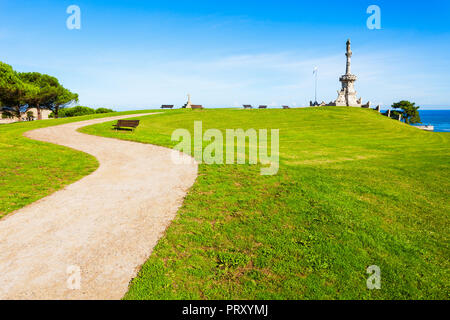 Denkmal für den Marquis de Comillas, Comillas, Kantabrien Region von Spanien Stockfoto