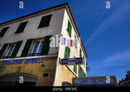 Berühmte Polizeistation in Saint Tropez Stockfoto