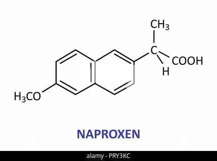 Abbildung: Die strukturformel von Naproxen Stock Vektor