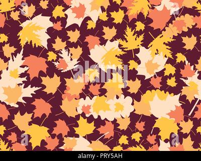 Blätter im Herbst nahtlose Muster. Eiche, Ahorn. Thanksgiving Day. Vector Illustration Stock Vektor