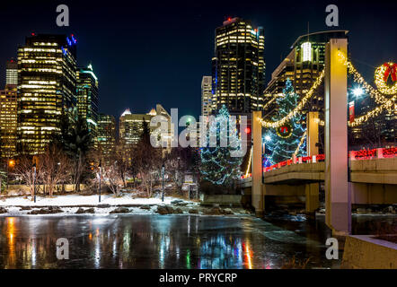 Calgary Weihnachtsbeleuchtung Stockfoto