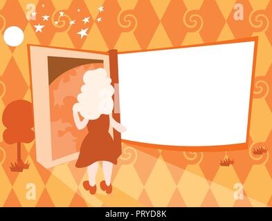 Flaches Design business Vector Illustration Konzept Vorlage kopieren Raum Text für Anzeige Web site esp isoliert 3d-Isometrie. Zurück der Frau, Outdoor und Stock Vektor