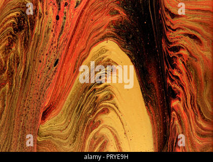Abstrakte Farbe Gold/Rot/Schwarz Stockfoto