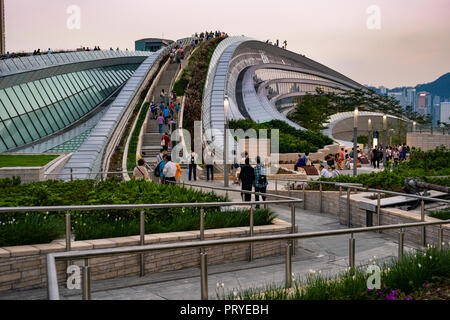 West Kowloon Station, terminus Gebäude Exterieur von China High Speed Rail in West Kowloon, Hong Kong Stockfoto