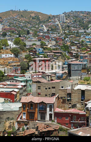 Blick auf die Stadt, Valparaiso, Chile Stockfoto
