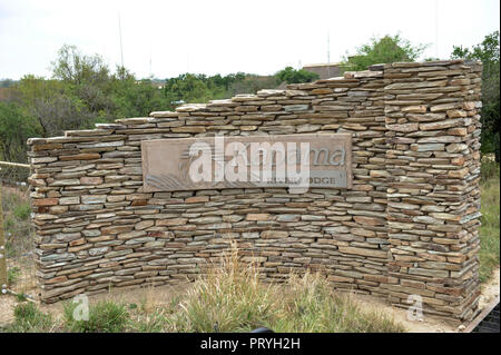 Kapama River Lodge Haupteingang im Krüger National Park, Südafrika Stockfoto