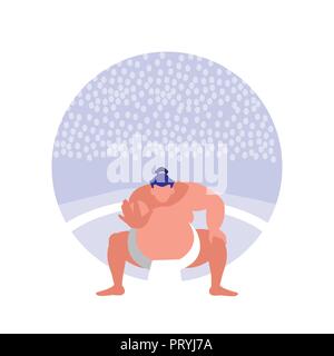 Man üben Sumo avatar Charakter Vector Illustration Design Stock Vektor