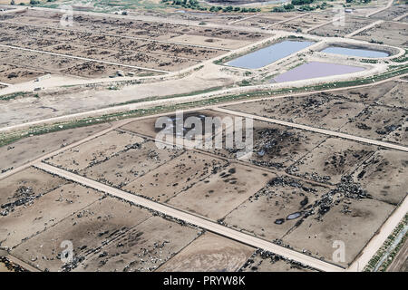 USA, Luftaufnahme der Rinder feed Lot in der Nähe von Greeley, Colorado Stockfoto