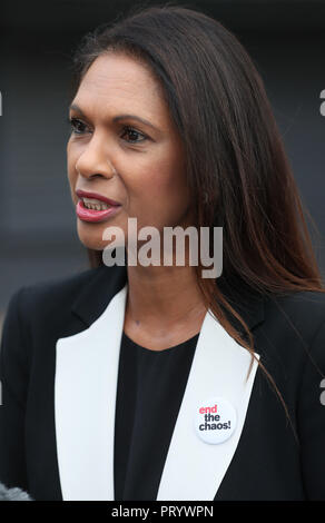 Spoiler Gina Miller kommt an der Sean Hollywood Arts Center in Newry, in einer Diskussionsveranstaltung auf Brexit und der irischen Grenze beteiligen. Stockfoto