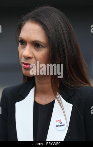 Spoiler Gina Miller kommt an der Sean Hollywood Arts Center in Newry, in einer Diskussionsveranstaltung auf Brexit und der irischen Grenze beteiligen. Stockfoto