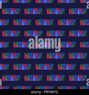 Abstrakten geometrischen Hand bemalt nahtlose Muster. Im modernen Stil Hintergrund für Tapeten, Geschenkpapier, textile Design, Oberfläche, Stoff. Stockfoto