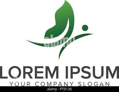 Green Butterfly Logo. Gesundheits- und Krankenpflege Logo Design Konzept Vorlage Stock Vektor