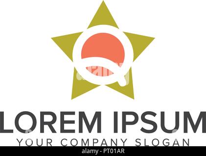 Star Buchstabe q Logo Design Konzept Vorlage Stock Vektor