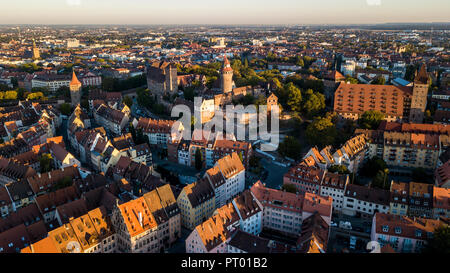 Luftbild der Altstadt, Altstadt, Nürnberg, Deutschland Stockfoto