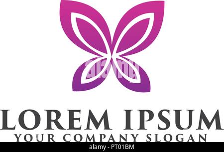 Einfache butterfly Logo, Spa Beauty Logo Design Konzept Vorlage Stock Vektor