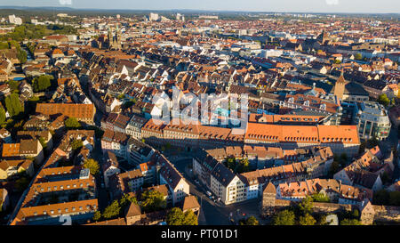 Luftbild der Altstadt, Altstadt, Nürnberg, Deutschland Stockfoto
