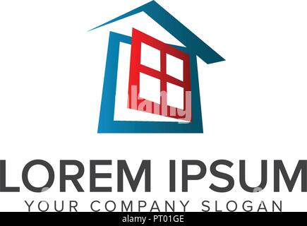 Fenster Haus Logo. Immobilien Logo Design Konzept Vorlage Stock Vektor