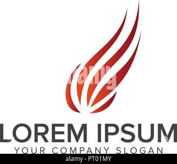 Ball Flamme Logo Design Konzept Vorlage Stock Vektor