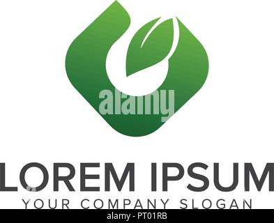 Buchstabe g Blatt grün Logo Design Konzept Vorlage Stock Vektor