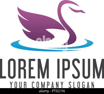 Swan Logo. Tier-PET Logo Design Konzept Vorlage Stock Vektor