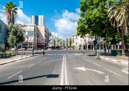 Israel, Tel Aviv - 19. September 2018: Tag des Yom Kippur, dem heiligsten Tag des Jahres im Judentum. An diesem Tag Israelis Unterlassen der Verwendung des Auto. Die em Stockfoto