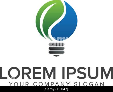 Grüne Idee Glühlampe Logo Design Konzept Vorlage Stock Vektor