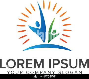 Erfolgreiche Partner Personen Logos Design Konzept Vorlage Stock Vektor