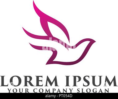 Lila vogel Logo Design Konzept Vorlage Stock Vektor