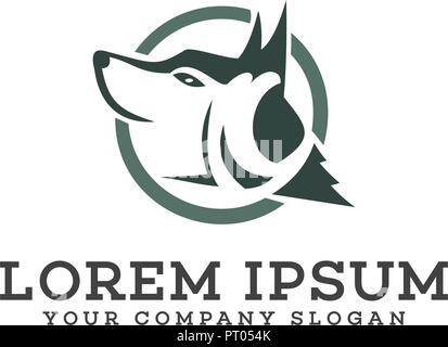 Hund Logo Design Konzept Vorlage Stock Vektor
