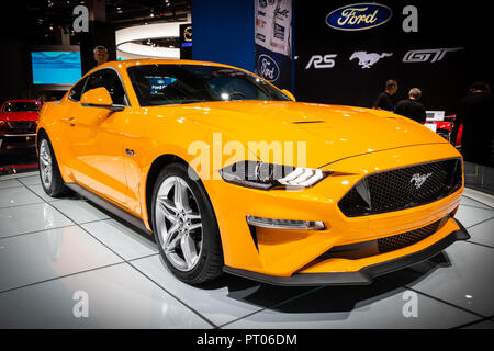 FRANKFURT, Deutschland - 13.09.2017: Neue 2018 Ford Mustang GT-Sportwagen auf der Frankfurter Automobilausstellung IAA. Stockfoto