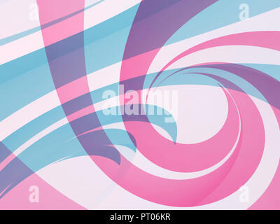 Blau Rosa Spiralen, Hintergrund, Muster. Abstrakte Digitale Illustration, 3D-Rendering Stockfoto