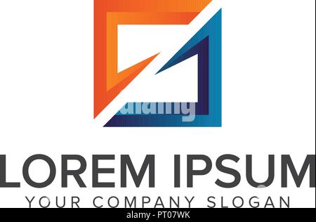 Buchstabe s Logo, square Shape Design Konzept Vorlage Stock Vektor
