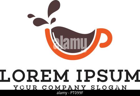 Coffe Logo Design Konzept Vorlage Stock Vektor