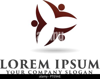 People Business und Beratung Logo. teamwork Gruppe Kommunikation Logo Design Konzept Vorlage Stock Vektor