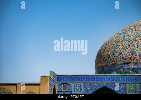 Die Kuppel des Sheikh Lotfollah Moschee von Imam Square in Isfahan, Iran Stockfoto