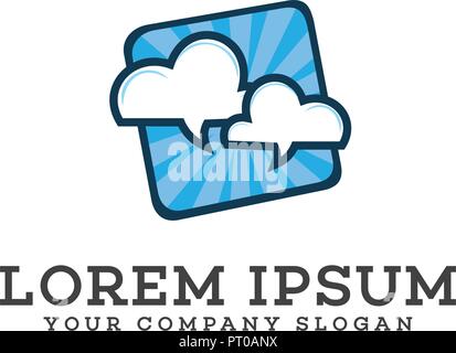 Cloud Communications Logo Design Konzept Vorlage Stock Vektor