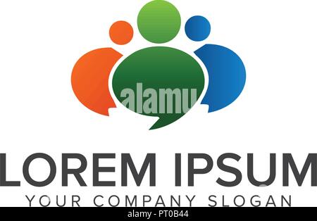Netzwerk kommunikation Menschen Logo Design Konzept Vorlage Stock Vektor