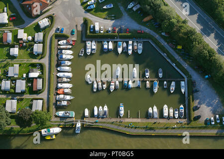 Luftaufnahme, Marina Münsterstraße, Datteln-Hamm-Kanal, Waltrop, Ruhrgebiet, Nordrhein-Westfalen, Deutschland, Europa, Stockfoto