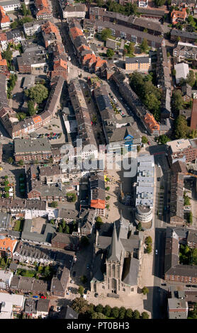 Luftaufnahme, willibrordi Kathedrale, der spätgotischen Basilika mit fünf Schiffen, Evangelische Stadtkirche, Wesel, Ruhrgebiet, Niederrhein, Nordrhein-Westfalen, Deutschland, Europa Stockfoto