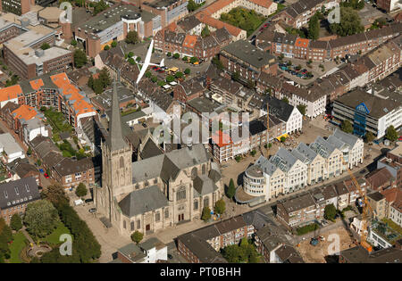 Luftaufnahme, willibrordi Kathedrale, der spätgotischen Basilika mit fünf Schiffen, Evangelische Stadtkirche, Wesel, Ruhrgebiet, Niederrhein, Nordrhein-Westfalen, Deutschland, Europa Stockfoto