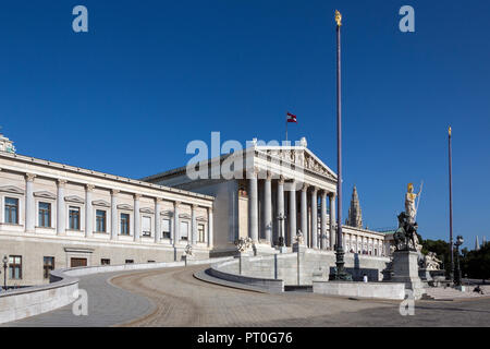 Parlament Gebäude auf der Ringstraße in Wien, Österreich. Das österreichische Parlament ist das zweikammersystem Gesetzgebung in Österreich. Es besteht aus zwei Kammern: t Stockfoto