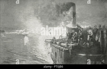 Lord Charles Beresford, an Bord des Dampfers E S Safia, nach der Schlacht von Abu Klea, während der Gordon Relief Expedition 1885 Stockfoto