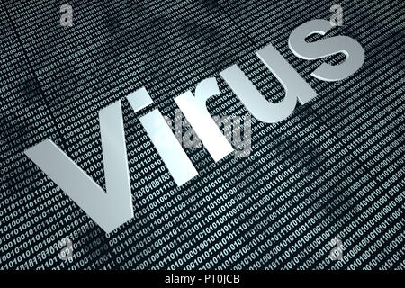 Digital Virus. 3D-Hintergrund gerendert. Stockfoto