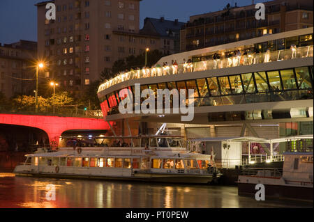 Wien, Schwedenplatz, Schiffsstation Stockfoto