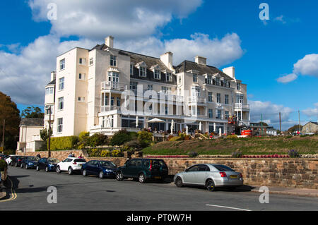 Honiton, Devon, Großbritannien - 01 Okt 2018: Das Belmont Hotel, direkt an der Küste von Sidmouth. Stockfoto