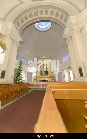 HELSINKI, Finnland - 15. Dezember 2016: Kathedrale von Helsinki Tuomiokirkko Innenraum, an einem kalten Wintertag. Stockfoto