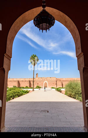 Badi Palast ist ein palastruine in Marrakesch, Marokko Stockfoto
